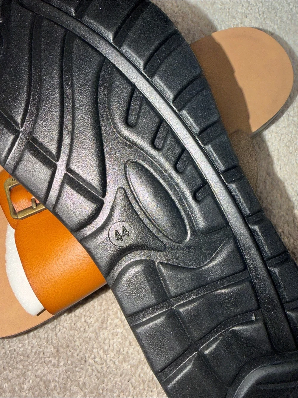 Men's Double-Buckle Slide Sandals in Orange
